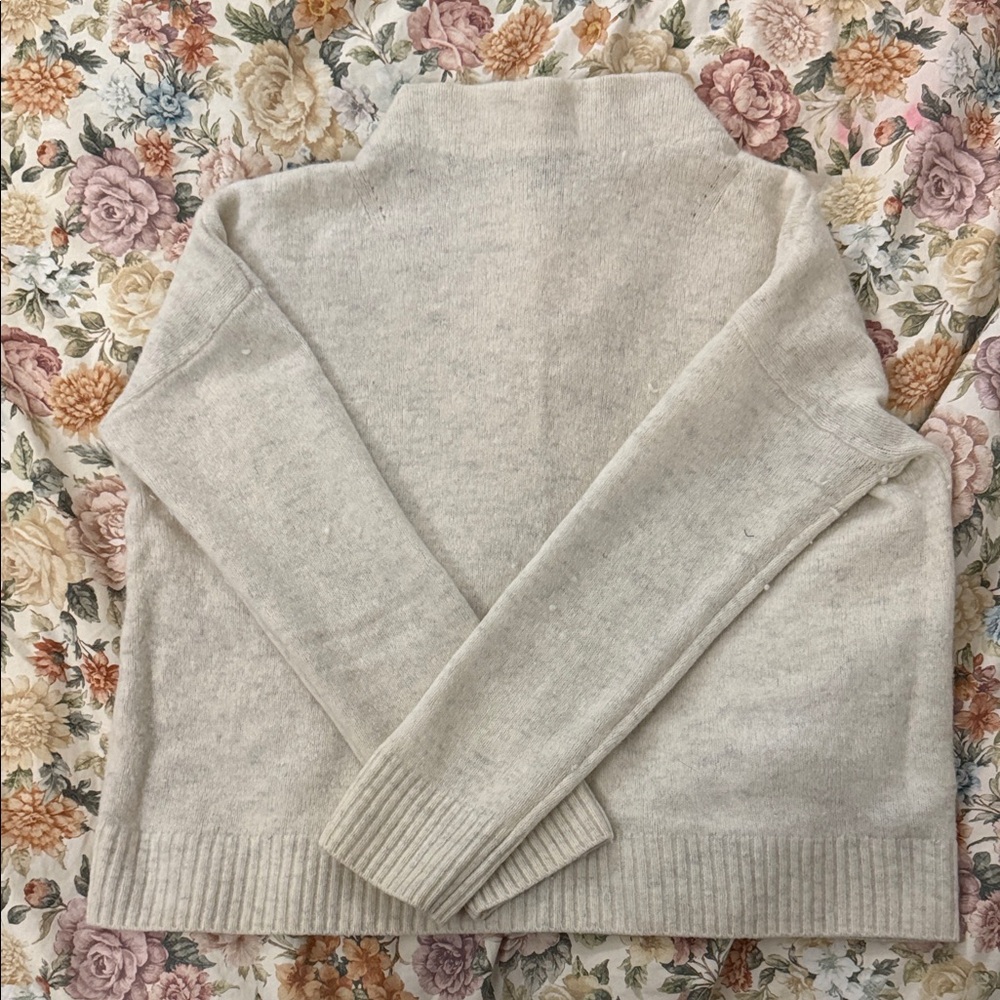 Massimo Dutti Cream Turtleneck Sweater